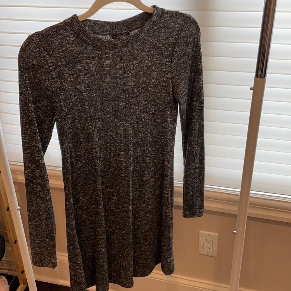 Top shop dress Heather Grey long sleeved - Picture 1 of 4